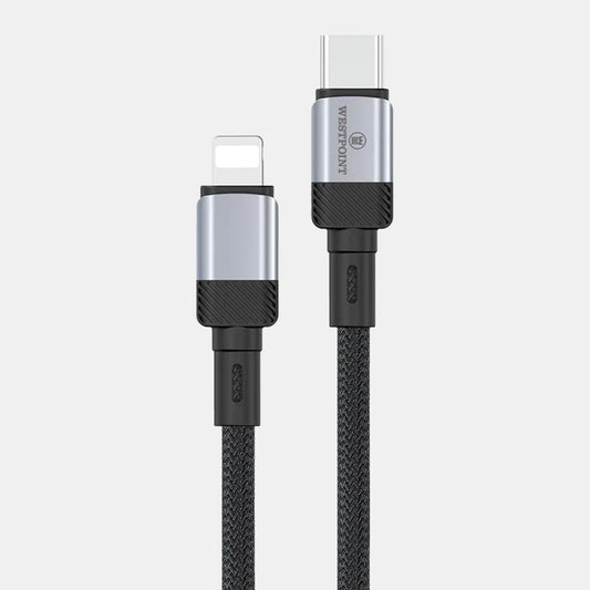 WP-322 Fast Charging PD Cable with 3A output, 1-meter braided cable
