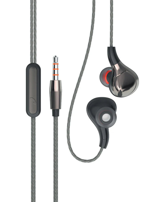 J-15 Full Bass Wired Handsfree with 10mm drivers, deep bass, built-in mic, and 3.5mm jack in black.
