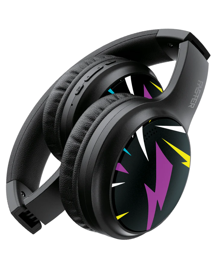 Bluetooth V5.3 ANC Black Headphones — Side Profile Highlighting Adjustable Headband and Cushioned Earcups