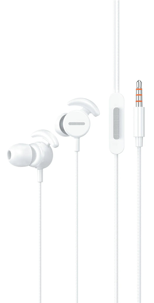 FASTER J10 Premium Earphones with 10mm drivers, 3.5mm AUX connector, and 1.2m cable in black