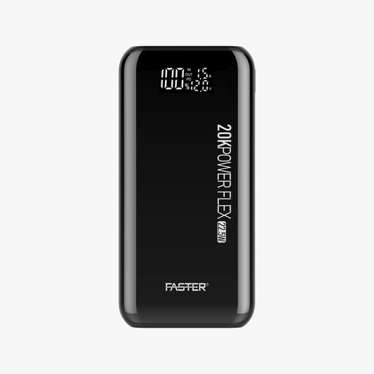 FASTER PF20K 20000mAh Power Bank Black Front View