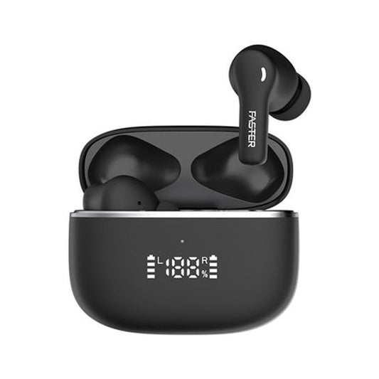 Faster Maverick FBT-210 Black Earbuds front view