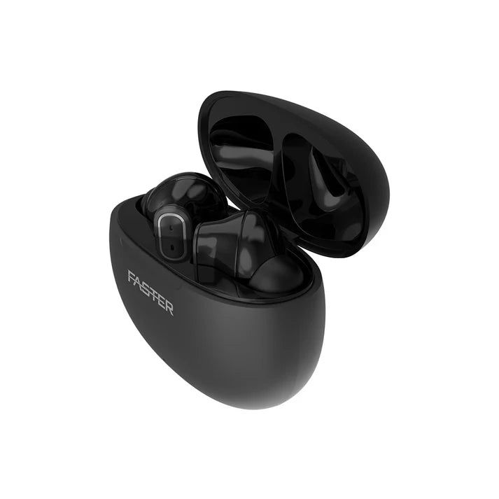 Quest X Black Wireless Earbuds Front View