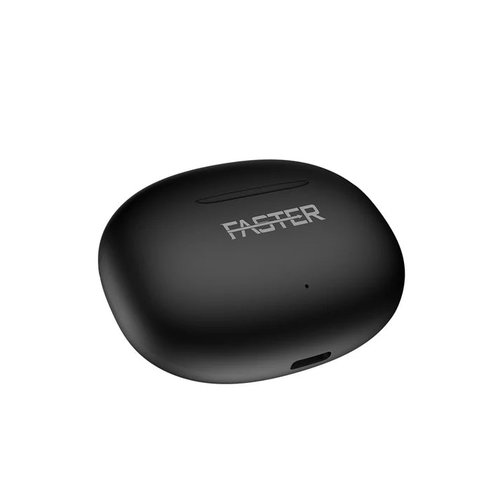 Quest X Black Wireless Earbuds Side View