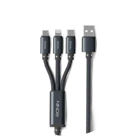 R-2015 3-in-1 Braided Cable Black