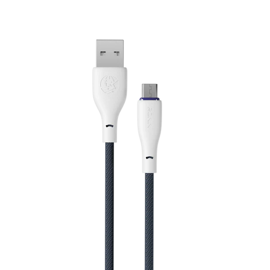R-2025 Micro USB Cable white – 1.2m Braided Fast Charging Cable
