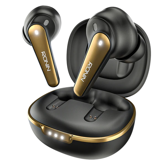 R-7065 Eclipse Earbuds Jet Black Front View