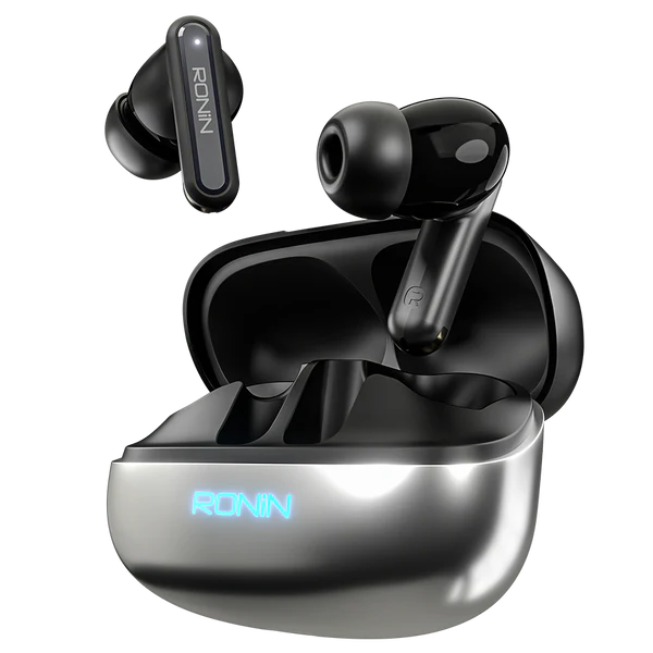 R-7085 Vox Earbuds Silver Angle 2