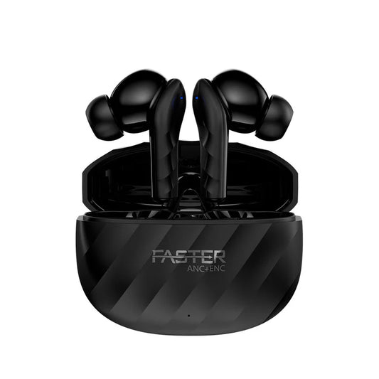 Raptor Black Earbuds Placed Inside Charging Case