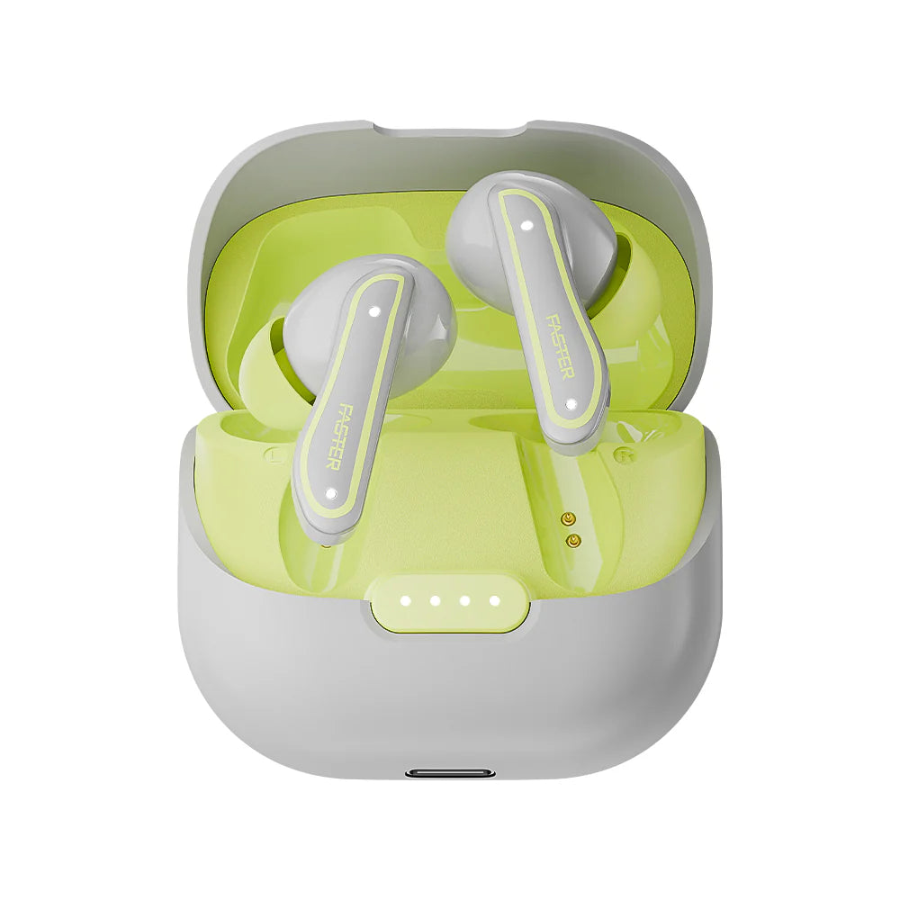 Roar White ANC+ENC Earbuds with Case Open
