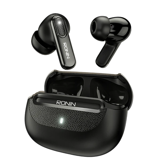 Ronin Nox R-7080 Black Earbuds with Charging Case