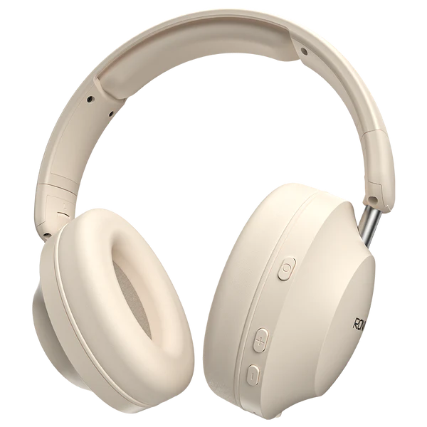 ONiN Magnitude R-1505 headphones in beige — minimalist design, 40mm drivers, 10 hours playtime