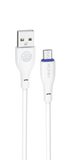 Ronin R-340 Micro USB Cable in white color, 1 meter length with 2.4A fast charging support