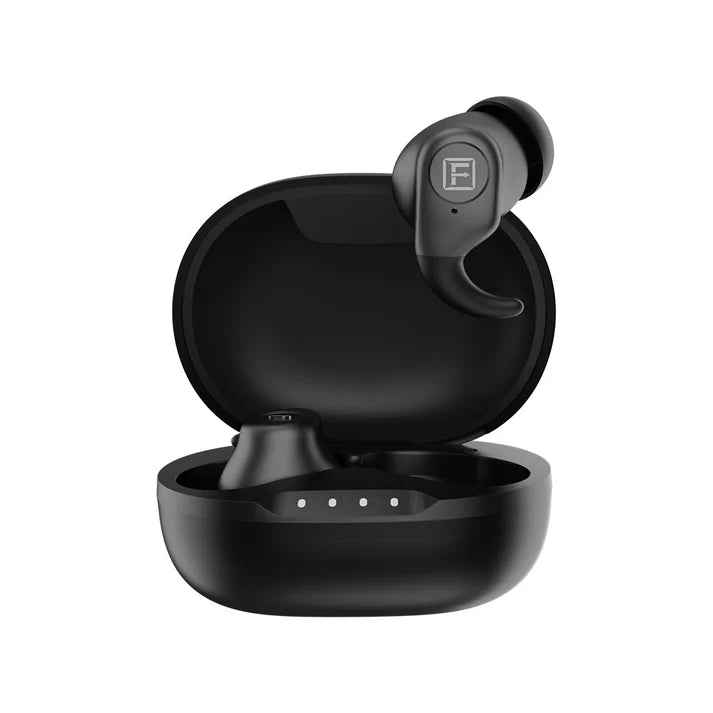 Stud X Black Wireless Earbuds with Charging Case Open