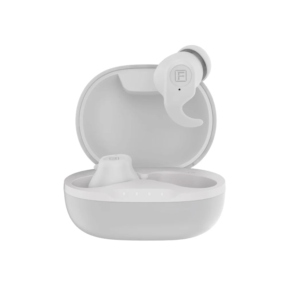 Stud X White Wireless Earbuds Side View