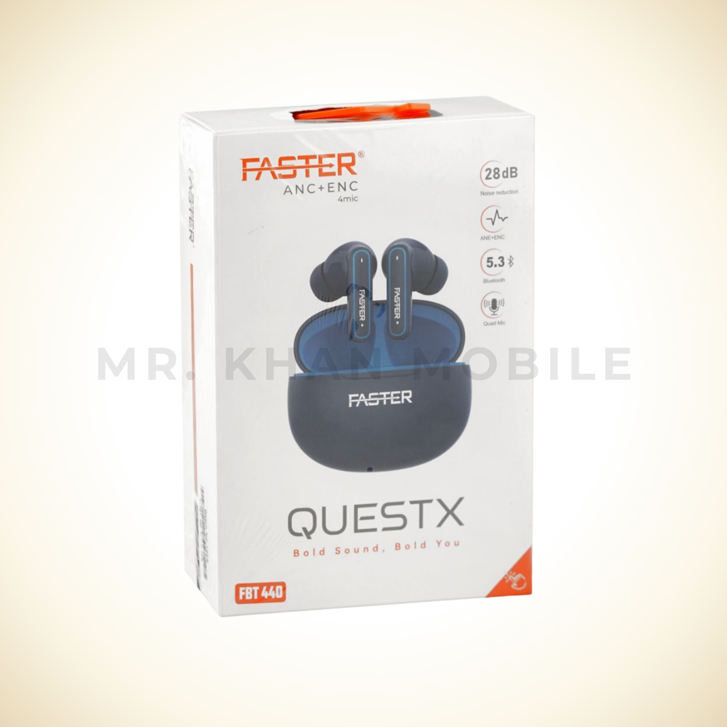 Faster QuestX Wireless Earbuds, ANC+ENC 4mics, Blue, FBT-440