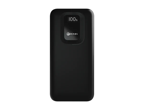 R-4020 Power Bank 10000mAh in Black – Front View