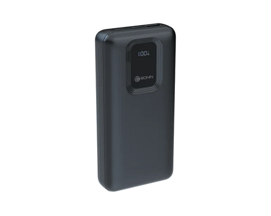 R-4025 Power Bank 20000mAh Black – Front View with digital display