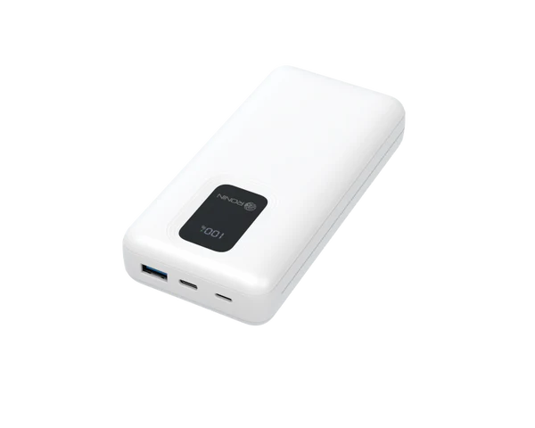R-4025 Power Bank 20000mAh White – Front View with dual outputs