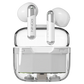 Ronin Snap R-7070 Wireless Earbuds White Front View – Transparent Dual-Tone Finish