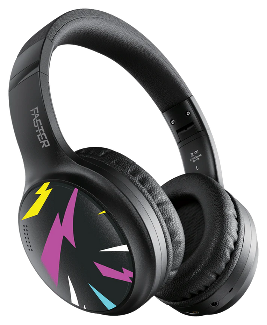 Bluetooth V5.3 ANC Black Headphones — Front View with Sleek Over-Ear Design
