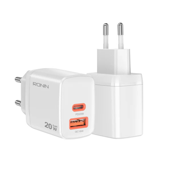 CATALYST R-6025 White Charger — Side Profile Highlighting Sleek and Compact Build