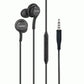 Faster F5 Super Bass earphones black color front view with built-in mic