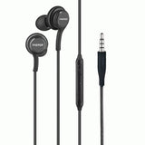 Faster F5 Super Bass earphones black color front view with built-in mic