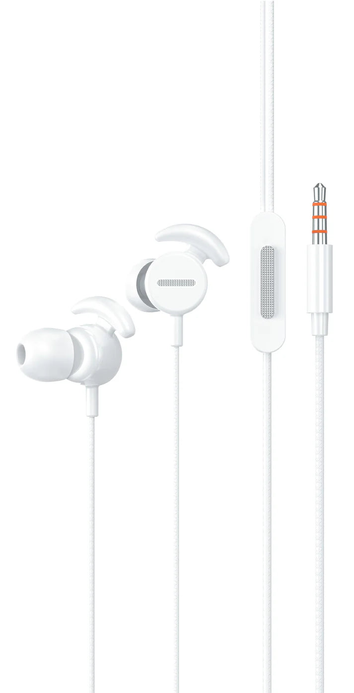 FASTER J10 Premium Earphones with 10mm drivers, 3.5mm AUX connector, and 1.2m cable in black