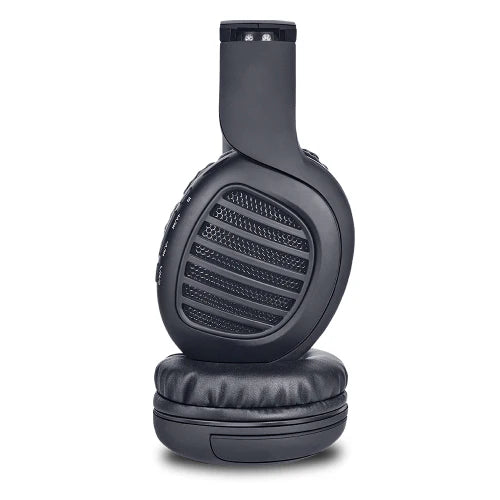 Faster S4 HD Black Headphones — Side Profile Showing Adjustable PU Leather Headband