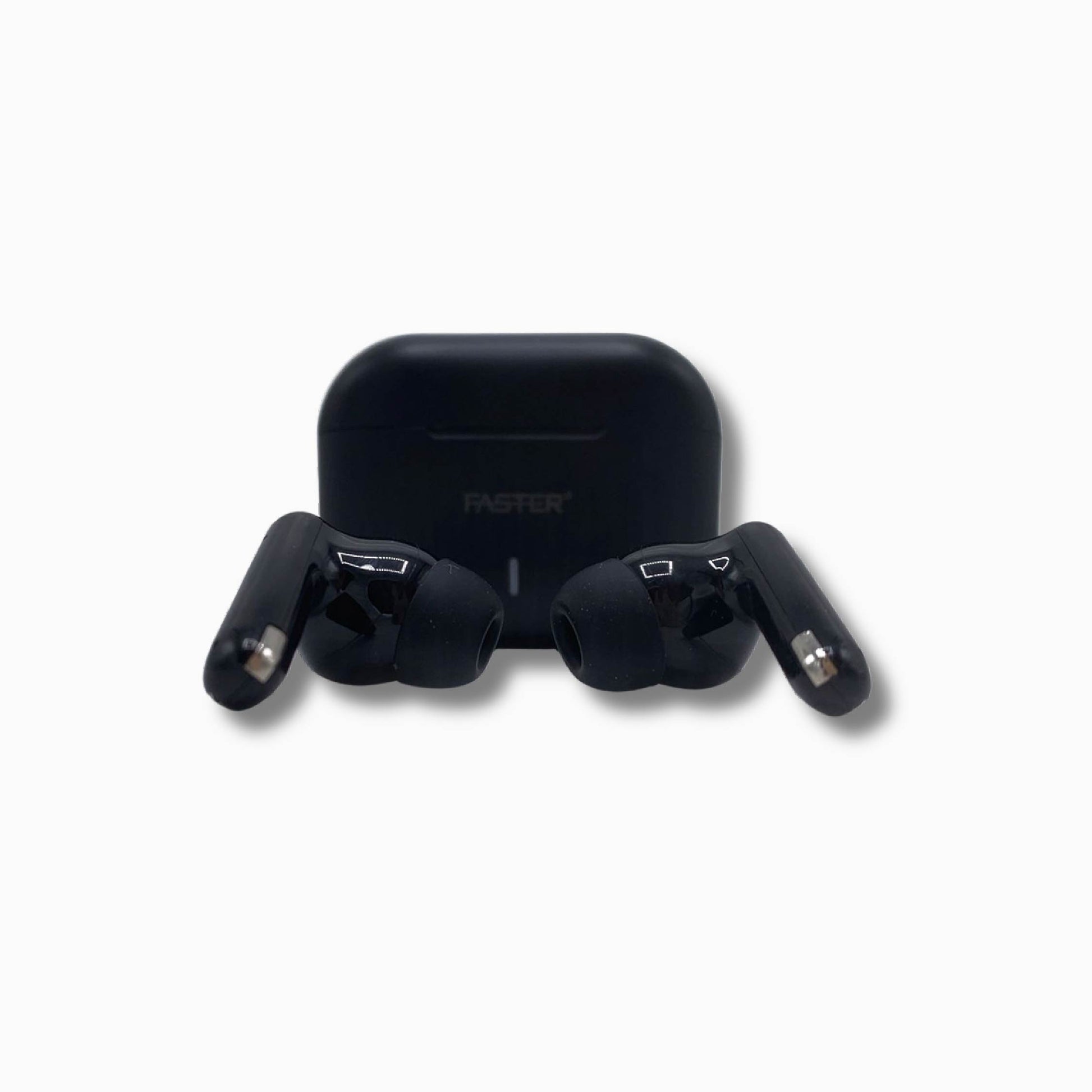 Faster S94 Saver Buds Black – Front View