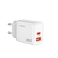 FLUX R-6030 White Charger — Front View with 30W Peak Power Design