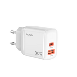 FLUX R-6030 White Charger — Front View with 30W Peak Power Design