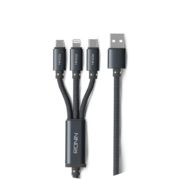 R-2015 3-in-1 Braided Cable Black