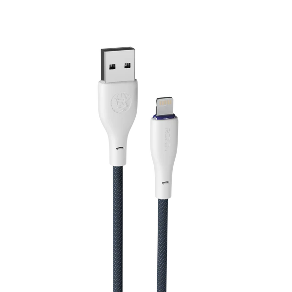 "Durable R-2025 iPhone Cable – Tangle-Free 2.4A Charging with Reinforced Connectors