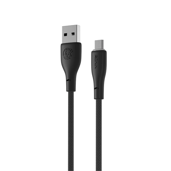 R-2030 Micro USB Cable Black – Durable Braided Design