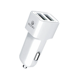 R-411 Auto-ID Car Charger 2.4A in White with Lightning, Micro USB, and Type-C Cable
