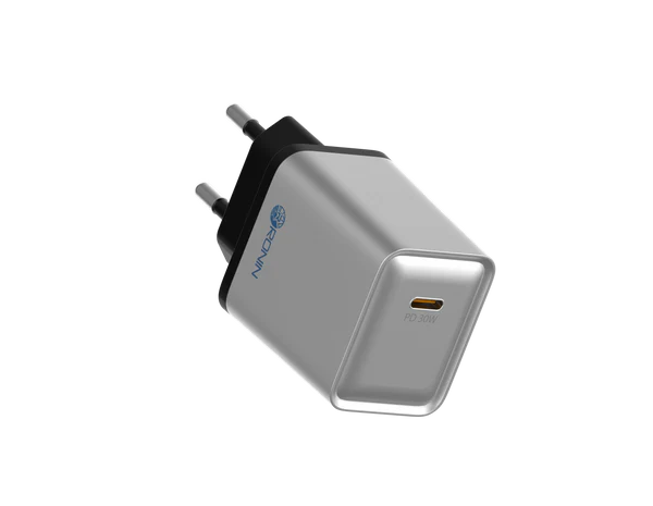 R-6015 30W Max Charger Grey — Front View with Compact Design