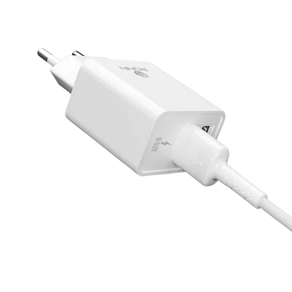 R-615 Fast Charger in White — Side Profile Highlighting Portable Build