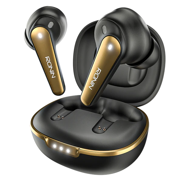 R-7065 Eclipse Earbuds Jet Black Front View