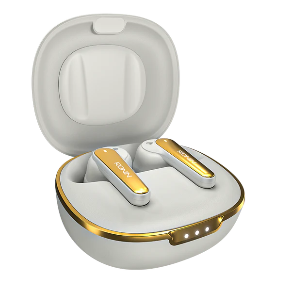R-7065 Eclipse Earbuds with Charging Case Snow White Open