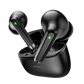 R-740 Vivid Black Earbuds front view with matte finish design