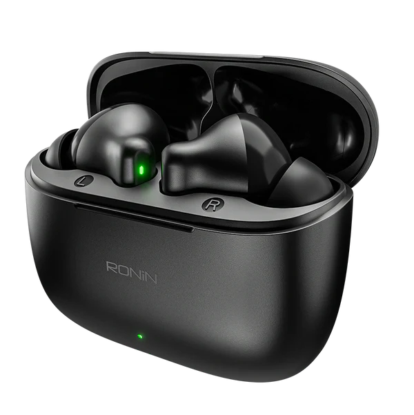 R-740 Vivid Black Earbuds lifestyle image for music and workouts