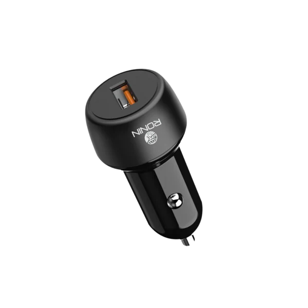 R-911 Quick 3.0 Car Charger in Black with Micro USB & Type-C Compatibility