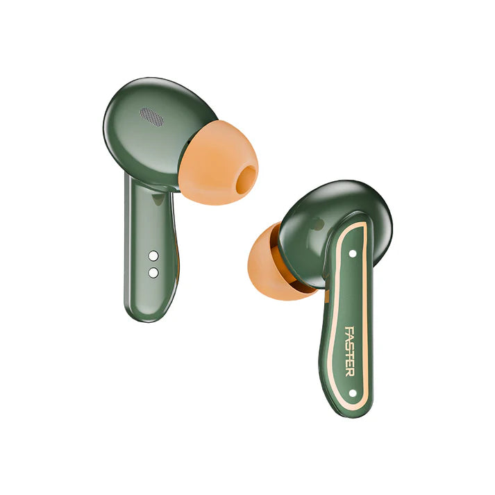 Roar Green Wireless Earbuds Side Profile