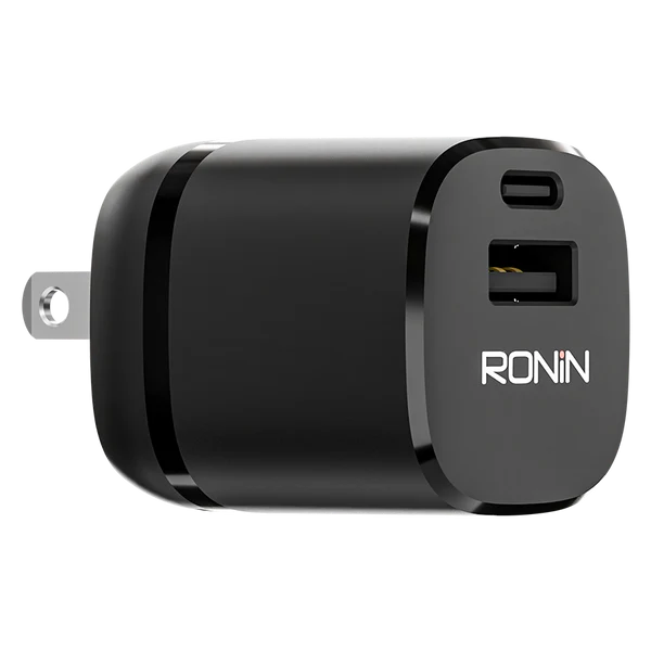 Ronin Fury Max 30W Fast Charger in sleek black color with PD & QC support