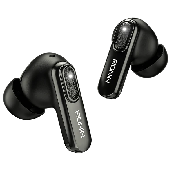 Ronin Nox R-7080 Black Earbuds Front View