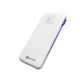 Ronin R-73 Power Bank 10000mAh in White with built-in cables