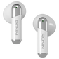 R-7070 Wireless Earbuds White Front View – Transparent Dual-Tone Finish