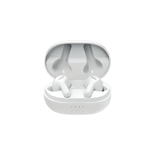 Faster Saver S70 Earbuds with charging case in white